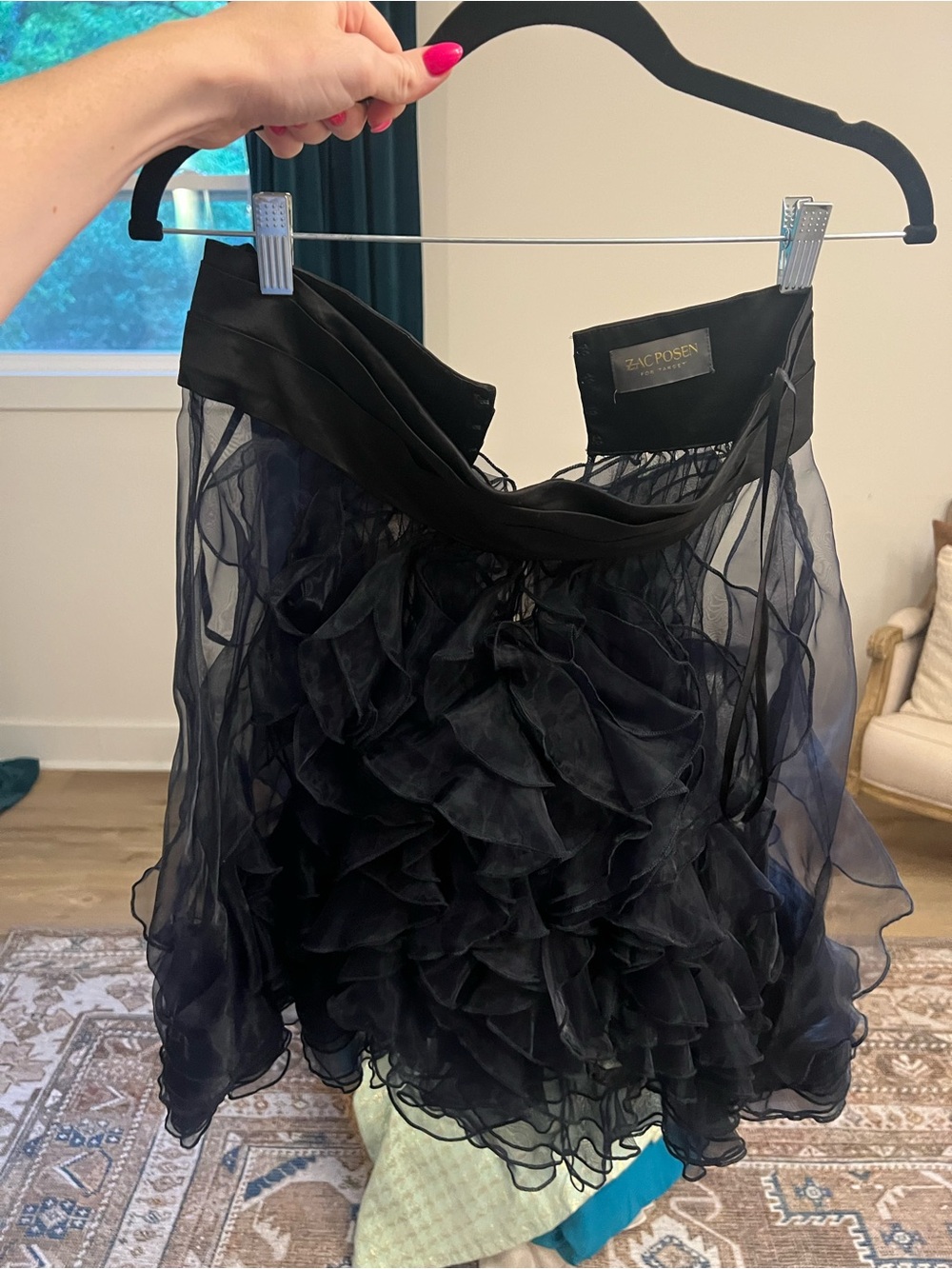 Zac Posen for Target Black Sheer Layered Skirt